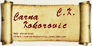 Čarna Kokorović vizit kartica